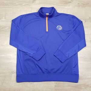Russell Boise State Broncos Quarter Zip Pullover Mens Size XL Blue Orange